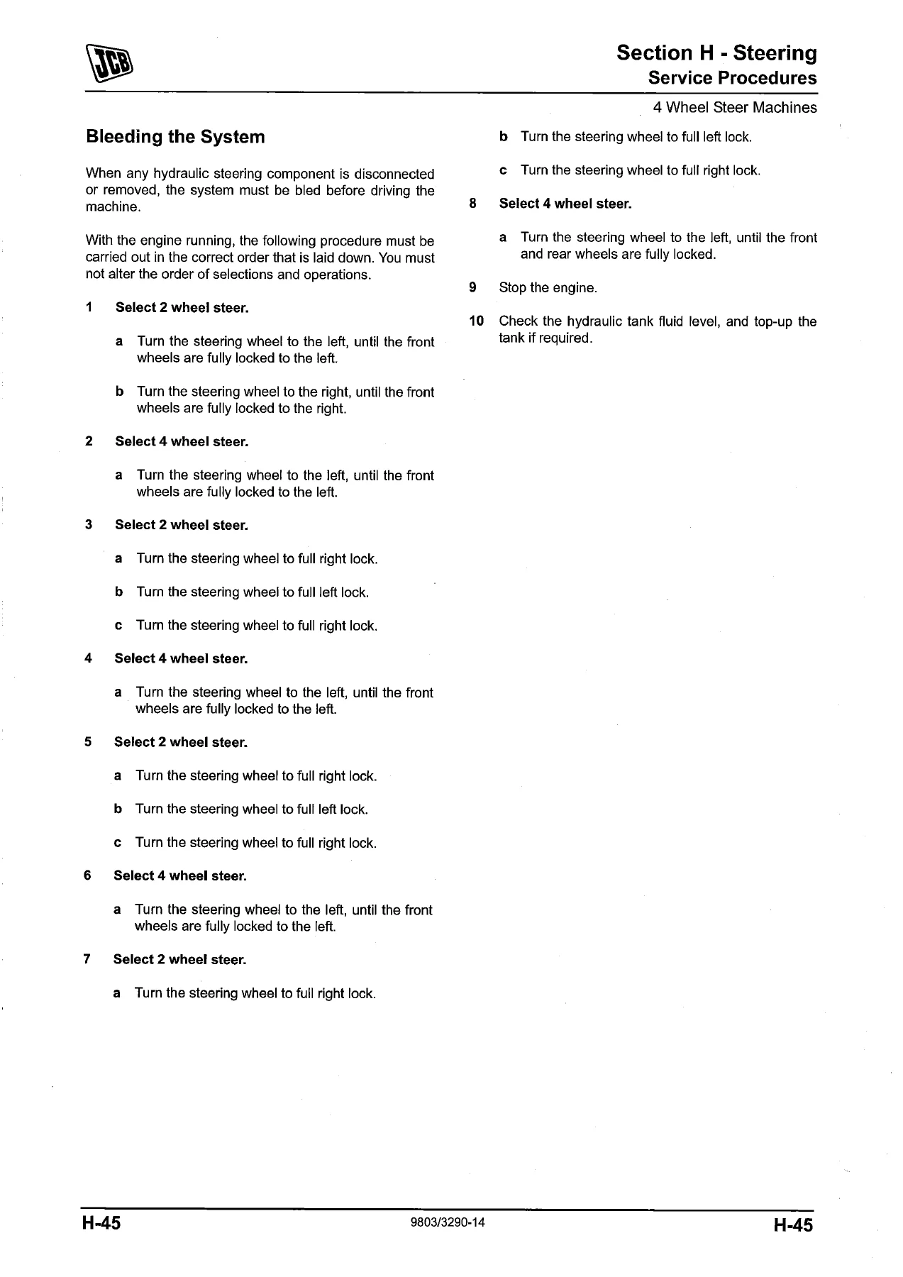 JCB 3C 3CX 4CX Service Manual - Steering, Engine & Servo Control Sections PDF - Image 3