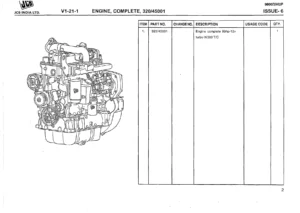 JCB 3DX Commercial Engine Parts Catalogue PDF – W300 T/C Turbo Diesel Engine Parts Manual
