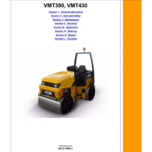 JCB VMT380 & VMT430 Tandem Roller Service Manual - Full Workshop Repair PDF