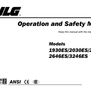 JLG 1930ES 2030ES 2630ES 2646ES 3246ES Scissor Lift Operation and Safety Manual PDF - Doc 3121165