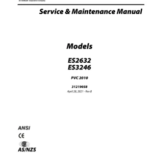 JLG ES2632 & ES3246 Scissor Lift Service & Maintenance Manual 31219058 Rev B