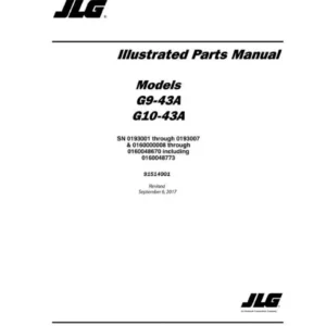 JLG G9-43A G10-43A Illustrated Parts Manual 91514001 – Complete PDF Parts Catalog
