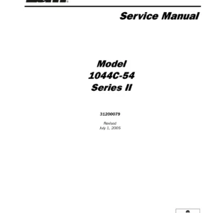 JLG Lull 1044C-54 Series II Rough Terrain Forklift Service Manual 31200079 PDF