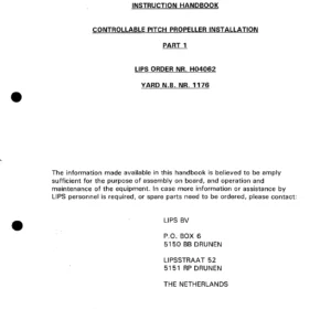 John Crane-Lips Controllable Pitch Propeller Installation Instruction Handbook Part 1