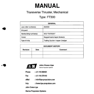 John Crane-Lips FT300 Transverse Thruster Mechanical Manual - Maintenance & Service PDF