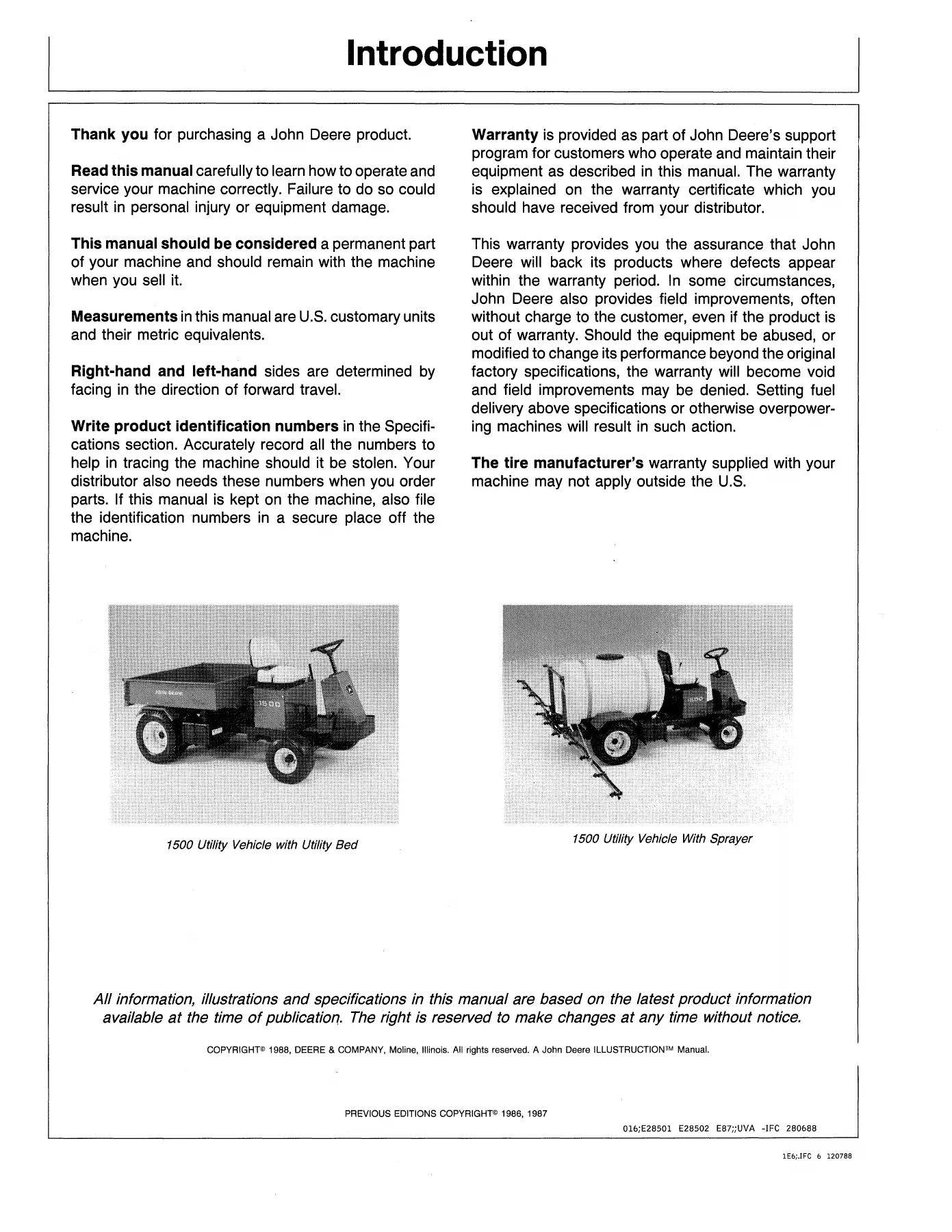 John Deere 1500 Utility Vehicle Operators Manual - OMET15437 PDF Download - Image 2