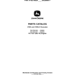 John Deere 210G and 210GLC Excavator Parts Catalog PC11221 - PDF Download