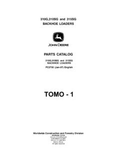 John Deere 310G 310SG 315SG Backhoe Loader Parts Catalog PC2755 Vol.1 - PDF Download