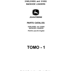 John Deere 310G 310SG 315SG Backhoe Loader Parts Catalog PC2755 Vol.1 - PDF Download