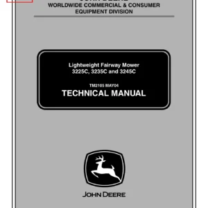 John Deere 3225C, 3235C & 3245C Fairway Mower Technical Manual TM2105 - PDF Download