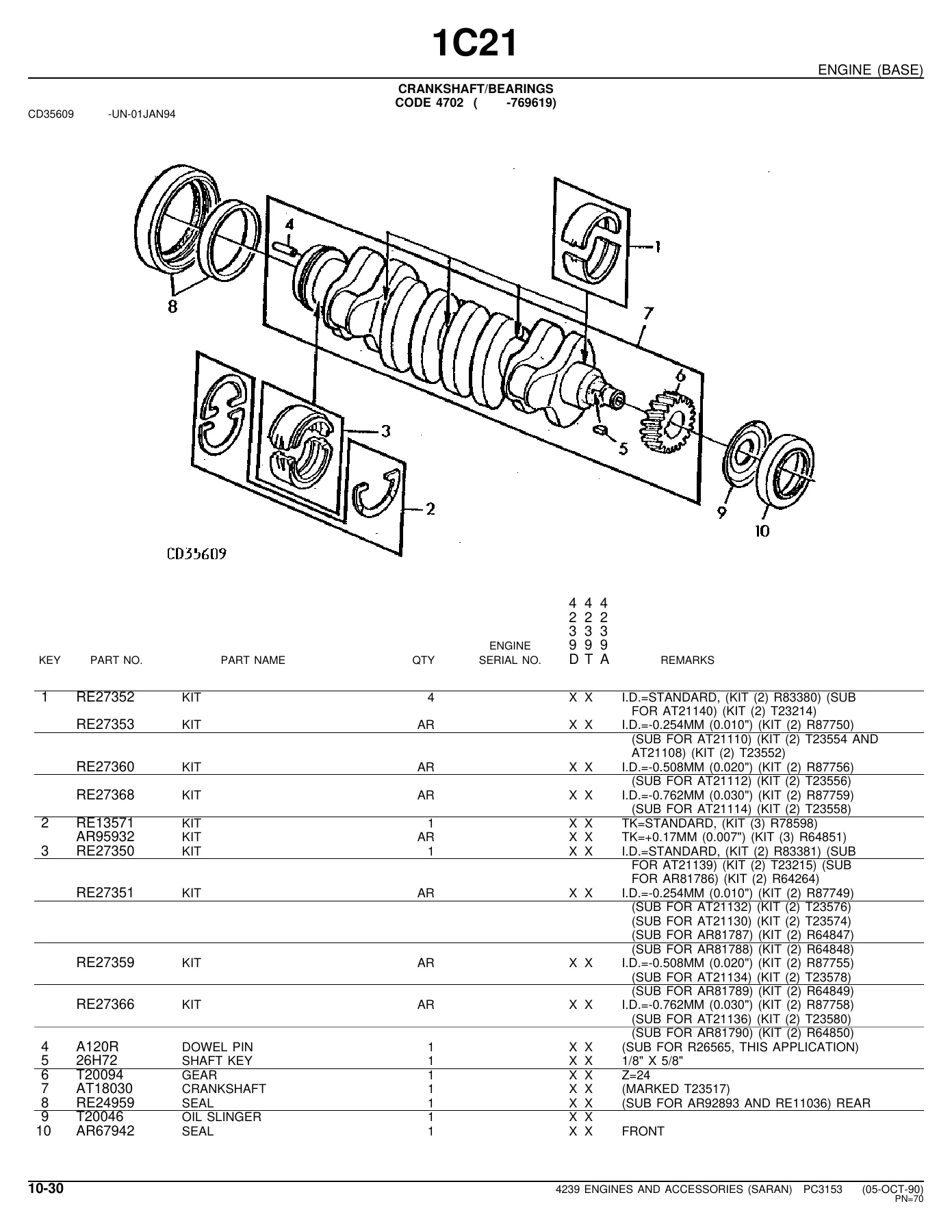 John Deere 4239 OEM Engine Parts Catalog PC3153 - 4239D 4239T 4239A Diesel Parts Manual PDF - Image 3