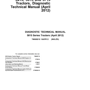 John Deere 5415 5615 5715 Tractor Diagnostic Technical Manual TM606819 PDF Download