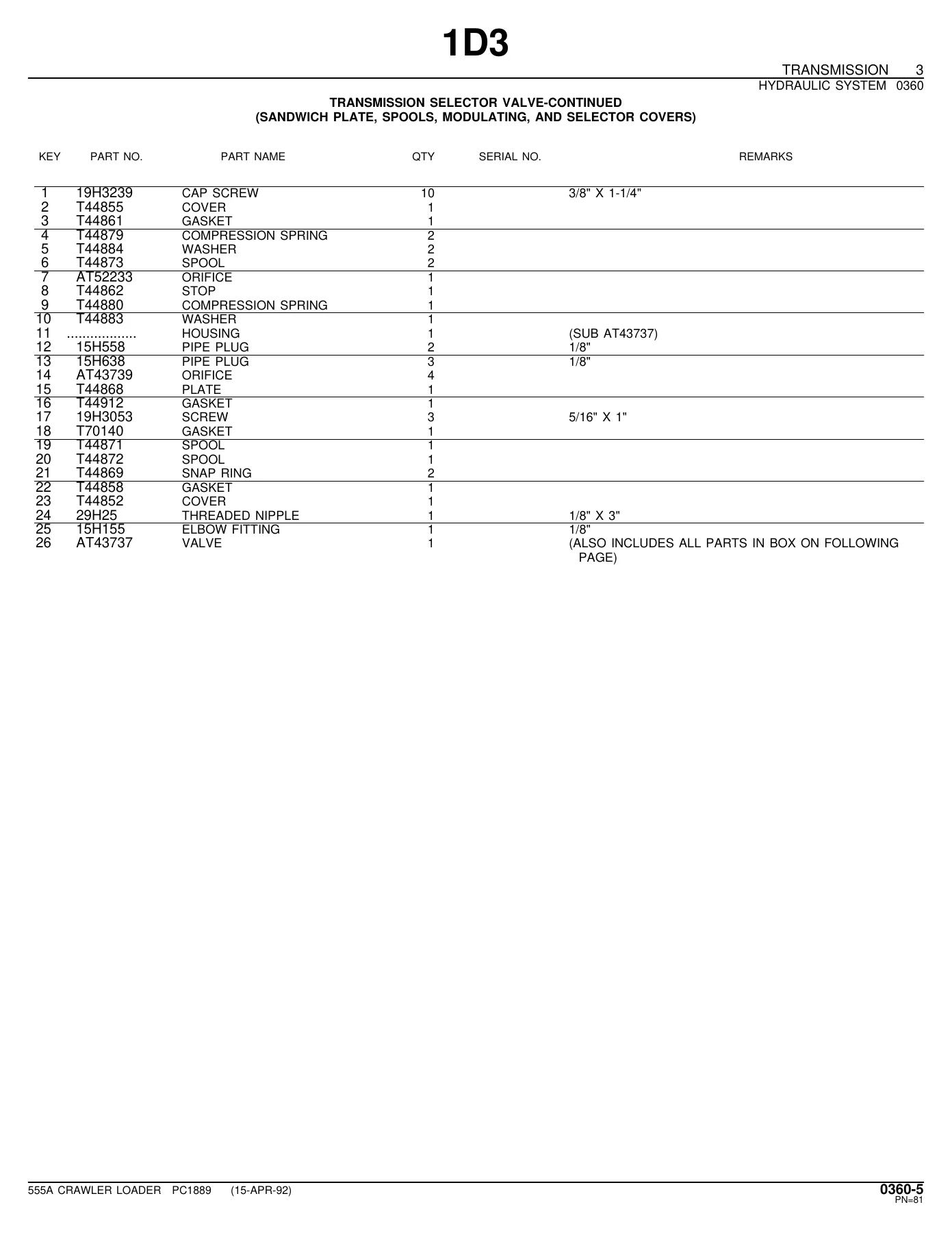 John Deere 555A Crawler Loader Parts Catalog PC1889 - PDF Download - Image 3