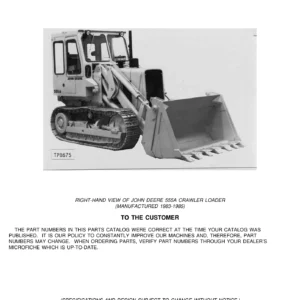 John Deere 555A Crawler Loader Parts Catalog PC1889 - PDF Download