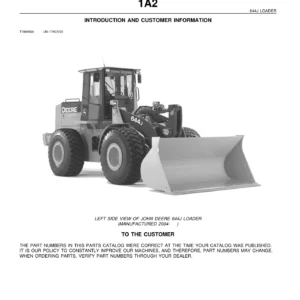 John Deere 644J Loader Parts Catalog PC9341 - Complete PDF Manual