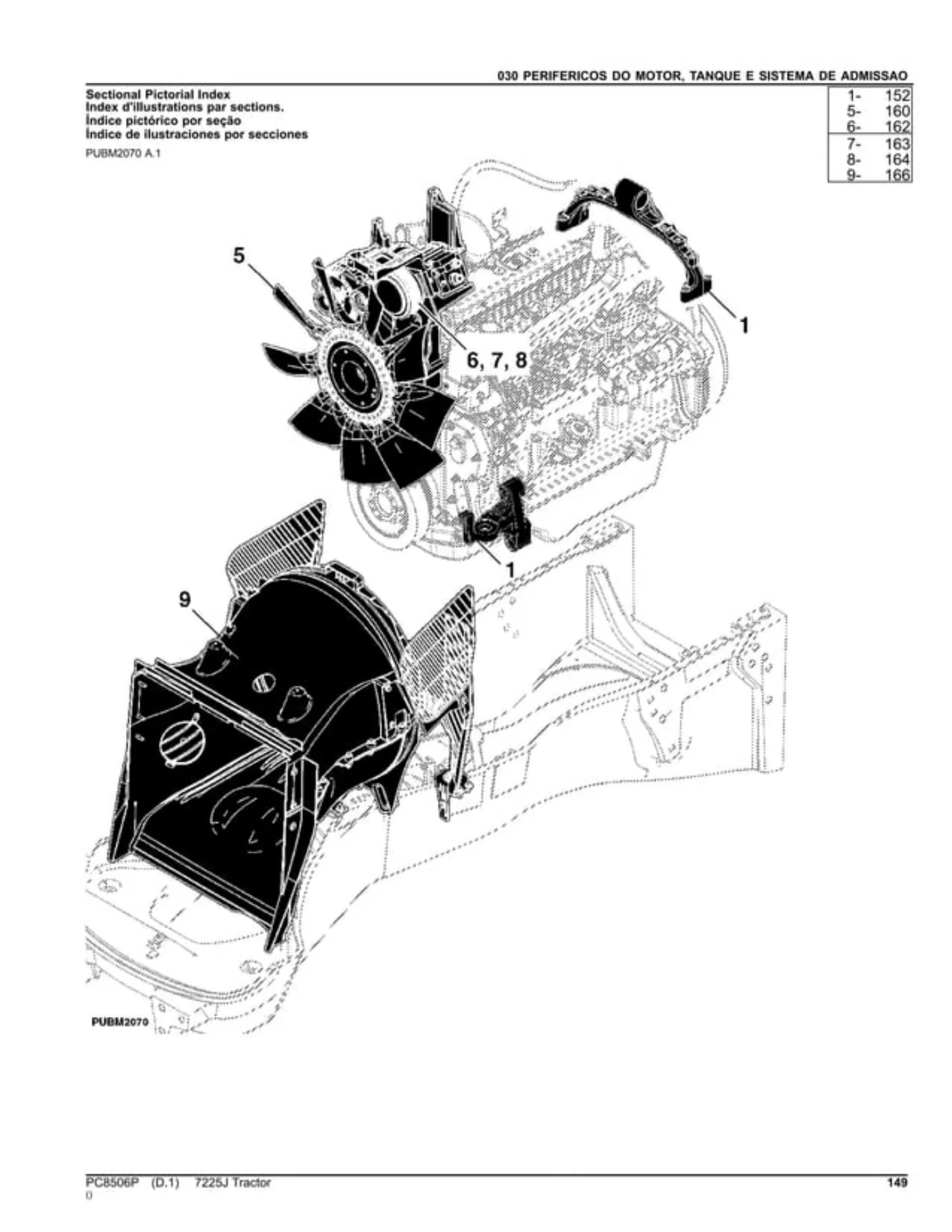 John Deere 7225J Tractor Parts Catalog PC8506P Portuguese PDF - Image 3