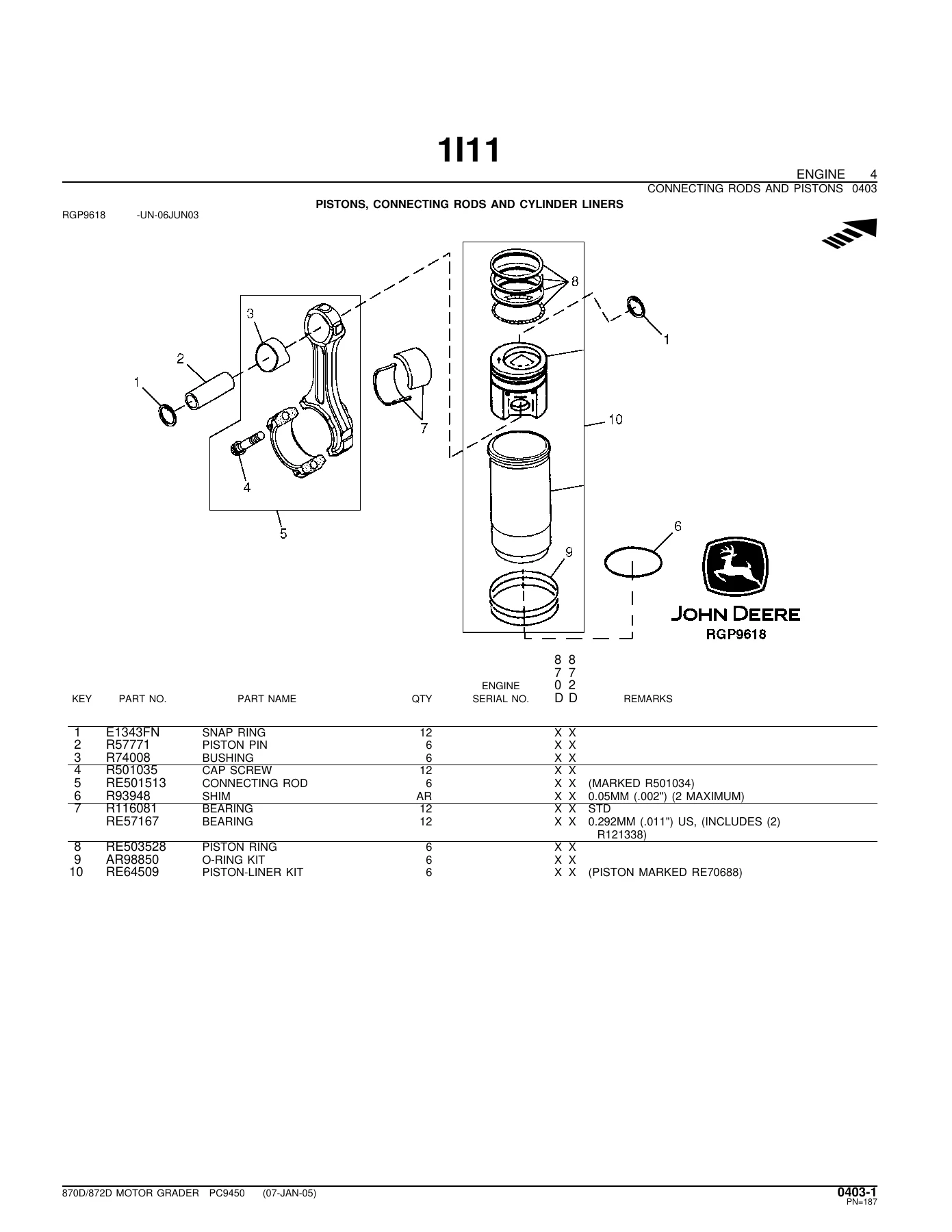 John Deere 870D and 872D Motor Grader Parts Catalog PC9450 PDF Download - Image 3