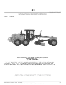 John Deere 870D and 872D Motor Grader Parts Catalog PC9450 PDF Download