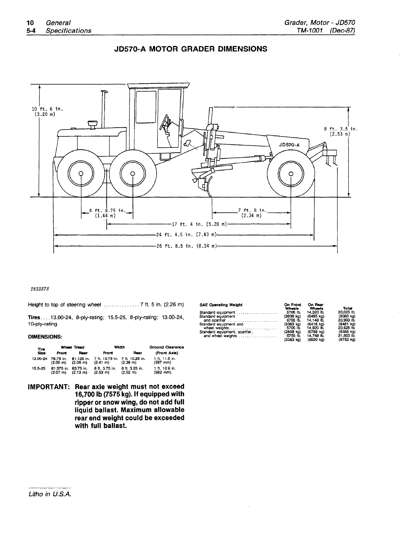 John Deere JD570 JD570A Motor Grader Technical Manual TM-1001 - Complete Repair & Service Guide PDF - Image 3