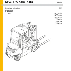 Jungheinrich DFG TFG 425s 430s 435s Forklift Operating Instructions Manual - PDF