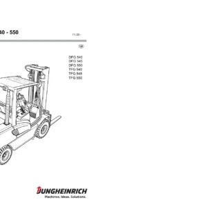 Jungheinrich DFG TFG 540 545 550 Forklift Operating Instructions Manual 51167690