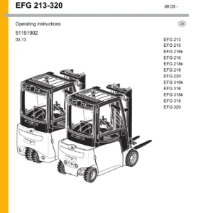 Jungheinrich EFG 213-320 Electric Forklift Operating Instructions Manual 51151902 PDF