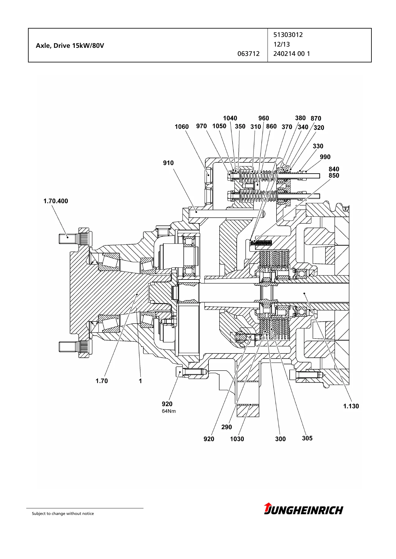 Jungheinrich EFG 430s Electric Forklift Spare Parts Catalog - GE-450ZT Serial FN458899 - Image 2