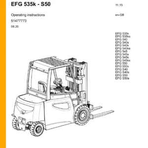 Jungheinrich EFG 535k-550 S40 S50 Electric Forklift Operating Instructions Manual 51477773