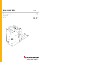 Jungheinrich ESD 120K ESD 120L Electric Pallet Truck Operating Instructions Manual 50453646