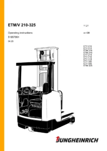 Jungheinrich ETM ETV 210-325 Operating Instructions Manual - Electric Reach Truck 2025 PDF