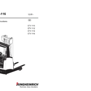 Jungheinrich ETV 110 112 114 116 Reach Truck Operating Instructions Manual 50468482