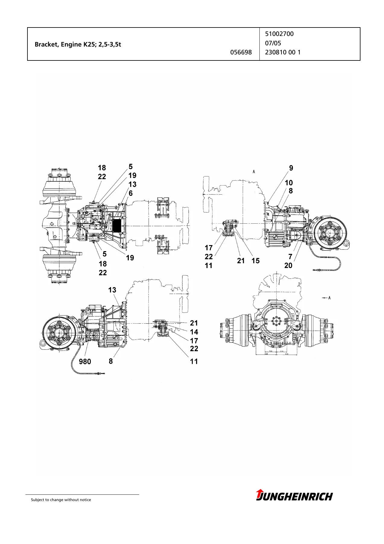 Jungheinrich TFG 425 GE115-470DZ Forklift Spare Parts Catalogue FN431701 - Image 2