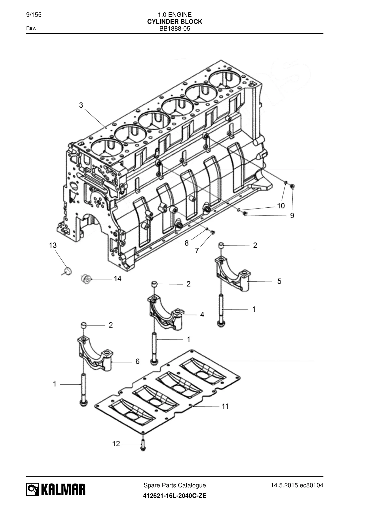 Kalmar E-one RTG Crane 412621-16L-2040C-ZE Spare Parts Catalogue PDF - Serial 41300-41303 - Image 2