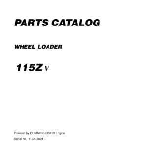 Kawasaki 115ZV Wheel Loader Parts Catalog 93316-00106 - PDF Parts Manual Download