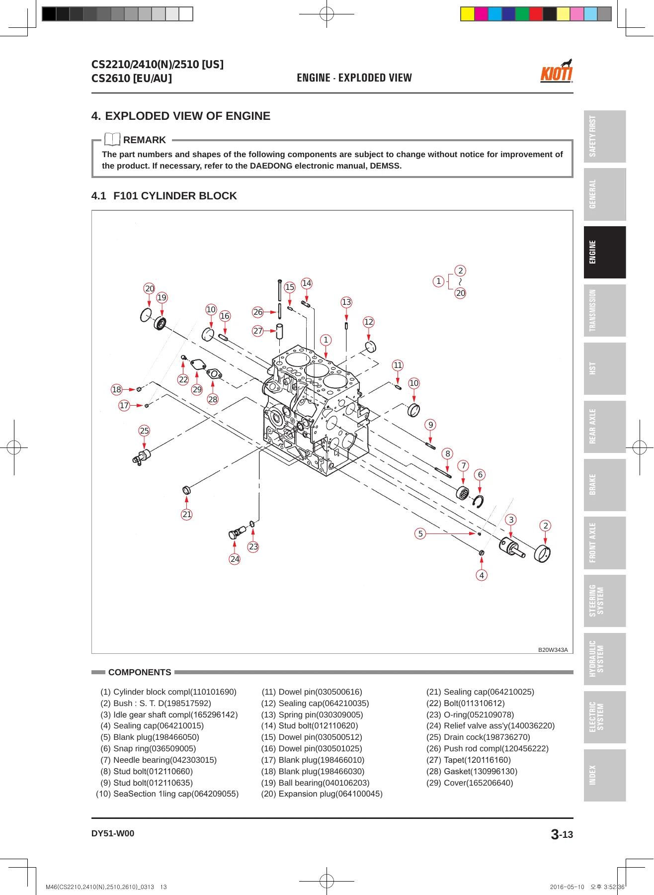 Kioti Daedong CS2210 CS2410 CS2410N CS2510 CS2610 Workshop Manual - Complete Tractor Service & Repair Guide PDF - Image 3