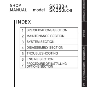 Kobelco SK330-8 SK350LC-8 Hydraulic Excavator Shop Manual PDF