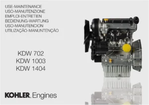 Kohler KDW 702 1003 1404 Diesel Engine Use and Maintenance Manual