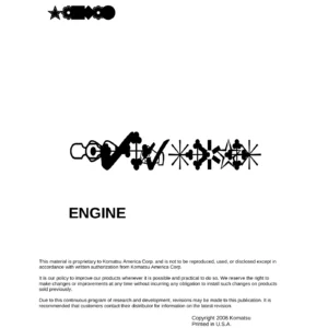 Komatsu 114E-3 Series SAA6D114E-3 Engine Shop Manual SEN00169-02 PDF Download