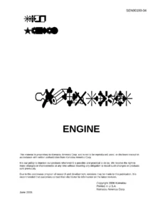 Komatsu 170E-5 Series Engine Shop Manual SEN00190-04 – SAA6D170E-5 Repair & Service Guide PDF