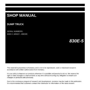Komatsu 830E-5 Dump Truck Shop Manual CEBM038004 - S/N A50221-A50335 Full PDF Download