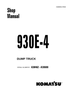 Komatsu 930E-4 Dump Truck Shop Manual CEBM017908 - PDF Download