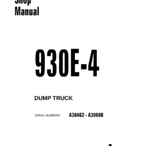 Komatsu 930E-4 Dump Truck Shop Manual PDF - CEBM017904 Complete Service & Repair Download (S/N A30462-A30600)
