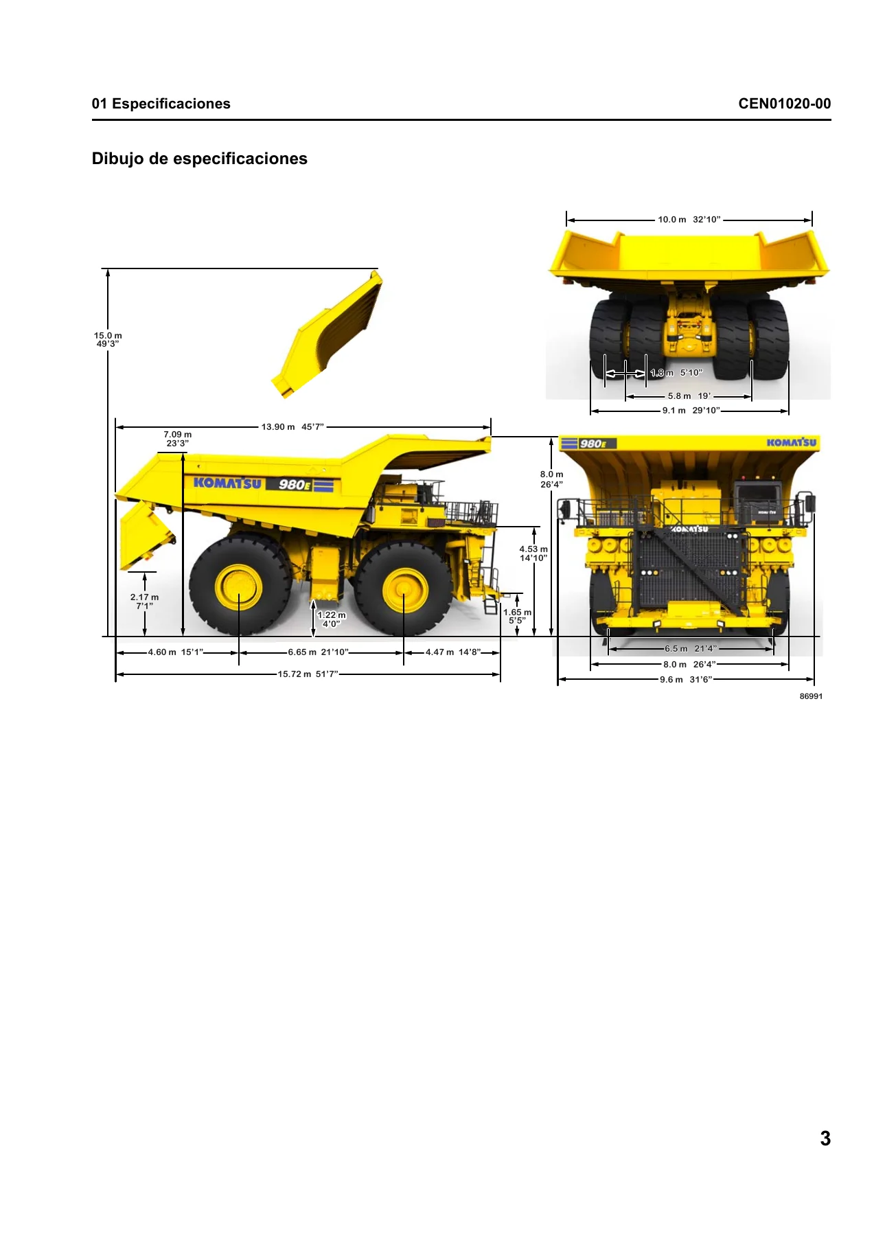 Komatsu 980E-5 Camión Tolva Manual de Taller Completo - CEBM033000 - Image 2