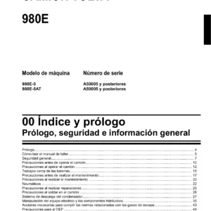 Komatsu 980E-5 Camión Tolva Manual de Taller Completo - CEBM033000