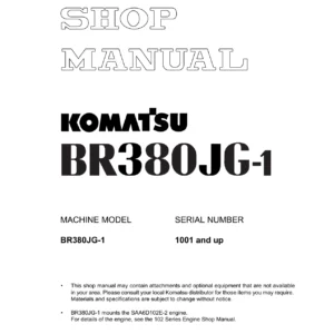 Komatsu BR380JG-1 Mobile Jaw Crusher Shop Manual - SEBM034104