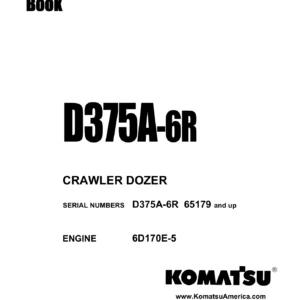 Komatsu D375A-6R Crawler Dozer Parts Book FEN02156-00 – Complete Illustrated Parts Catalog PDF