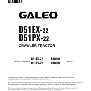 Komatsu D51EX-22 D51PX-22 Crawler Tractor Shop Manual 2007 PDF – Repair & Troubleshooting