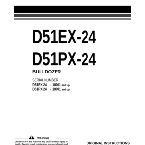 Komatsu D51EX-24 & D51PX-24 Bulldozer Operation and Maintenance Manual - EENAM03560