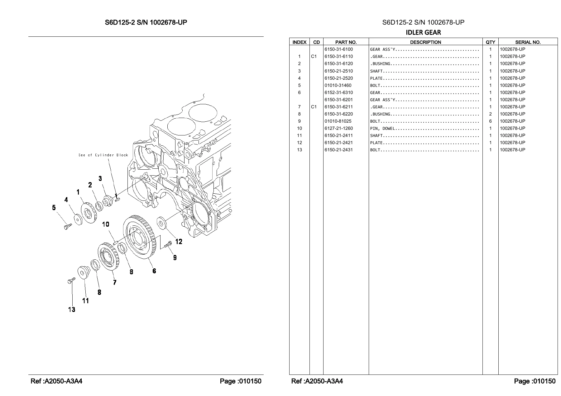 Komatsu D85ESS-2 Parts Book PDF - Crawler Dozer S6D125-2 Engine Serial J11888-Up - Image 3