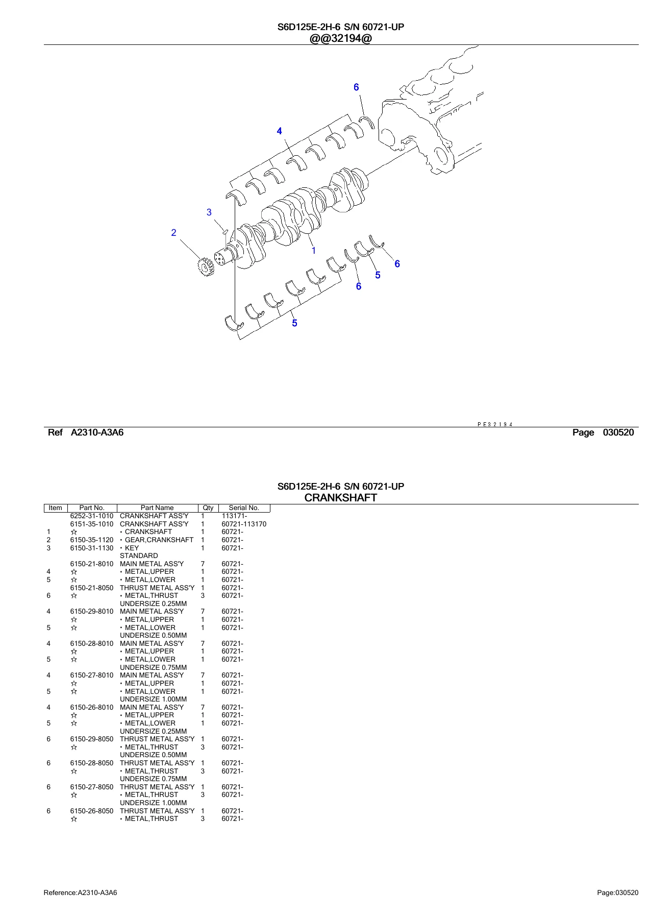 Komatsu D85ESS-2A Parts Catalogue - D85E-SS-2A-E S6D125E-2H-6 Engine PDF - Image 2